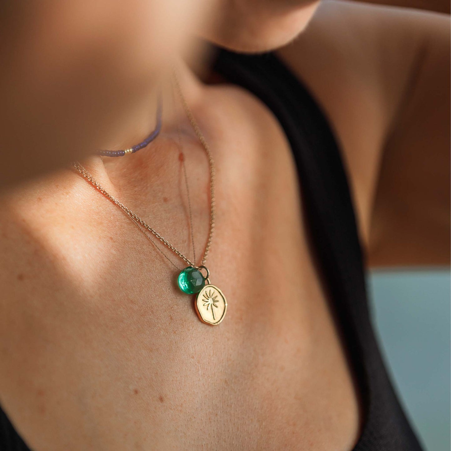 Wanderlust Life Fine Cord Necklace - Seafoam Green Quartz