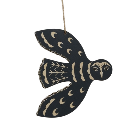 Kate Millbank Small Owl Decoration - Midnight Blue