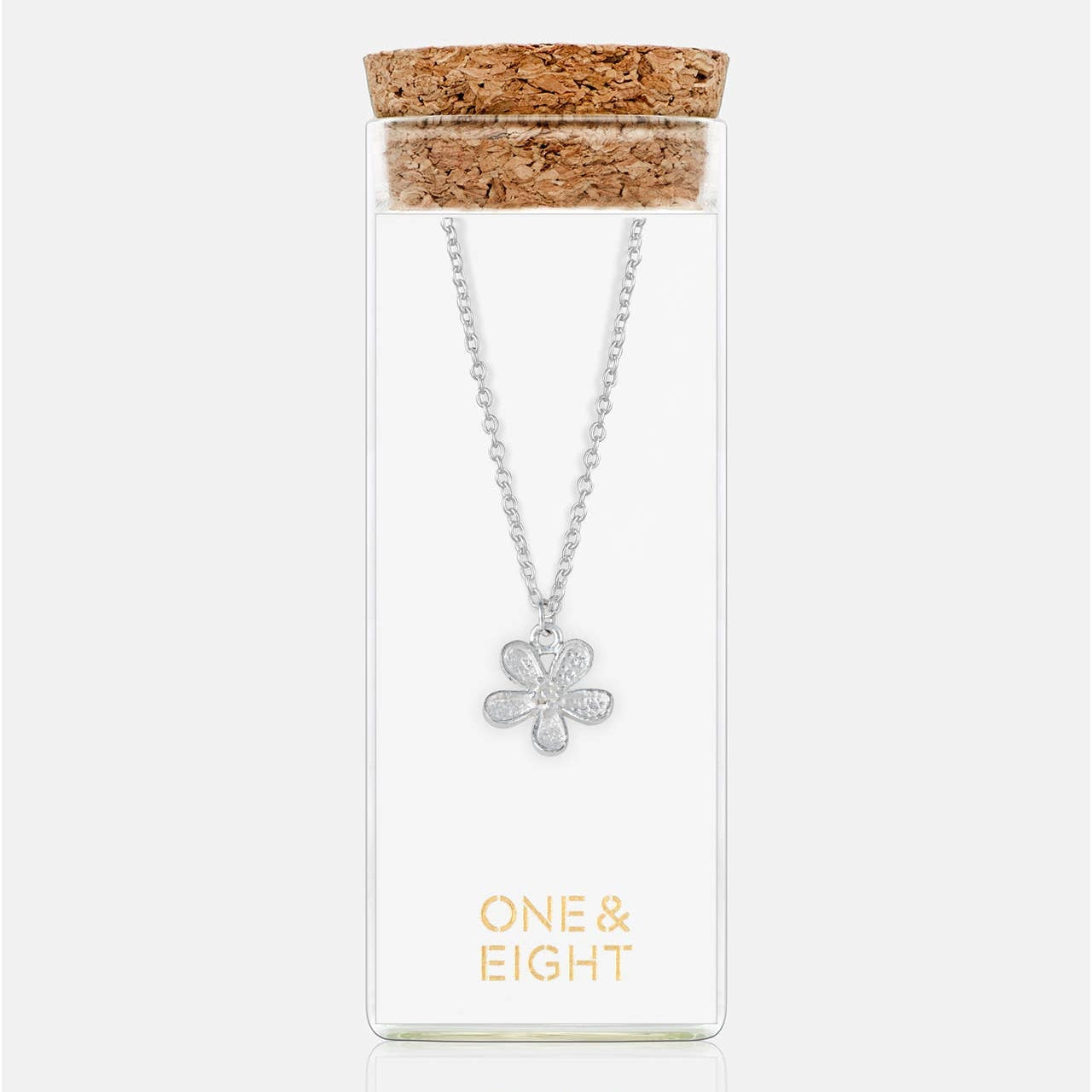 One & Eight Forget Me Not Necklace - Silver