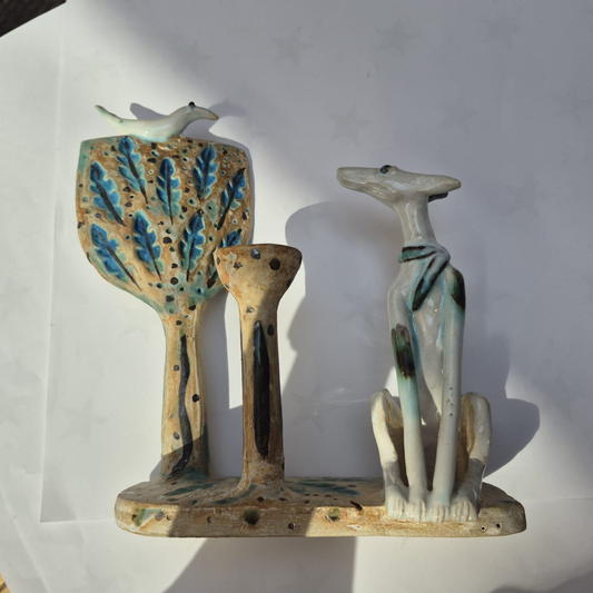 Shelagh Spear Dog with Tree, Bird and Water SS213