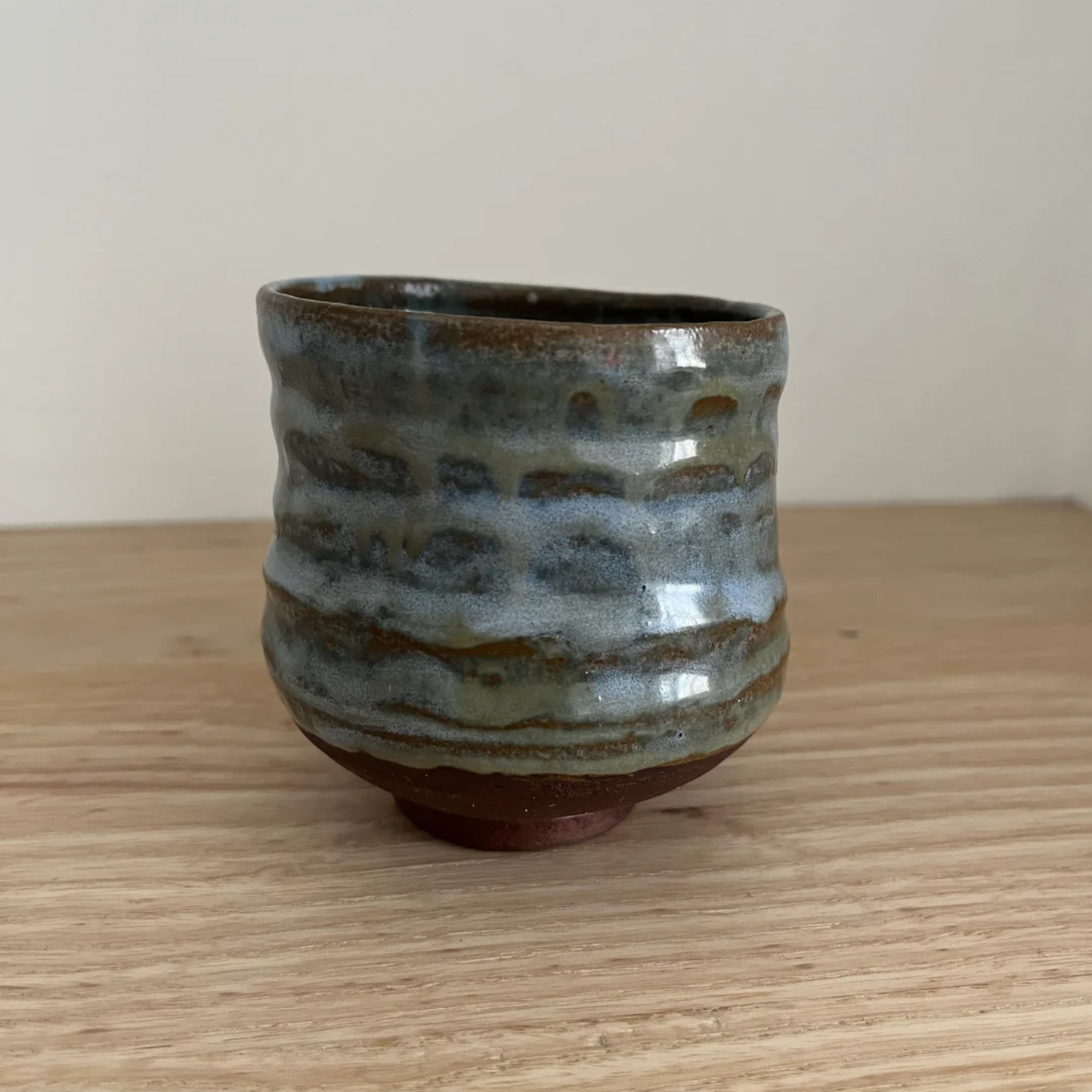 Ray Toms Boxed Yunomi Black Clay Cobalt Ash Glaze