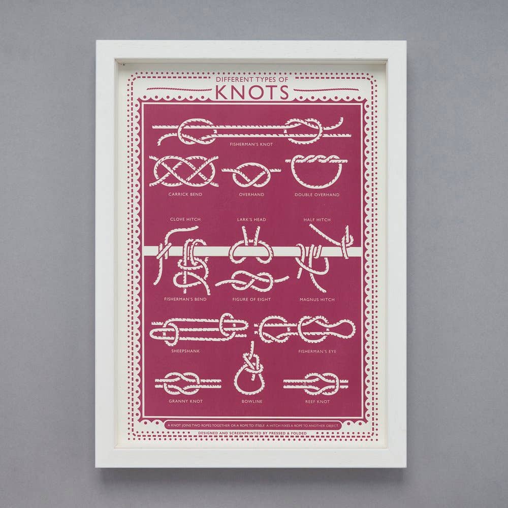 Pressed and Folded Screen Print - Types of Knots