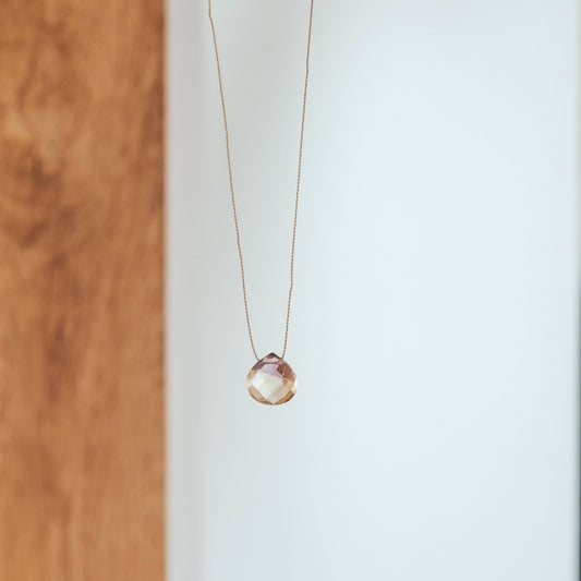 Silk Cord Gemstone Necklace - Ametrine