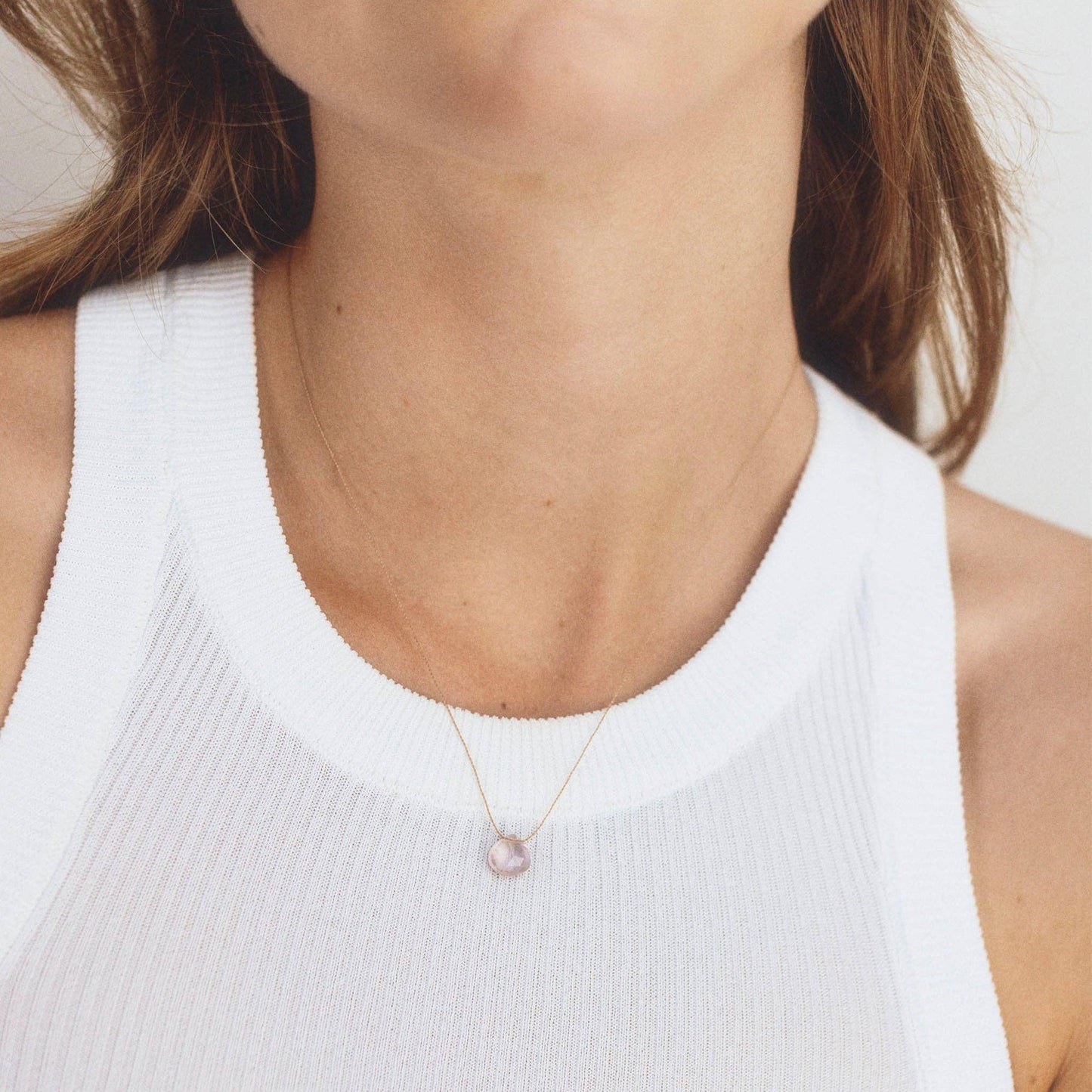 Wanderlust Life Fine Cord Necklace - Rose Quartz
