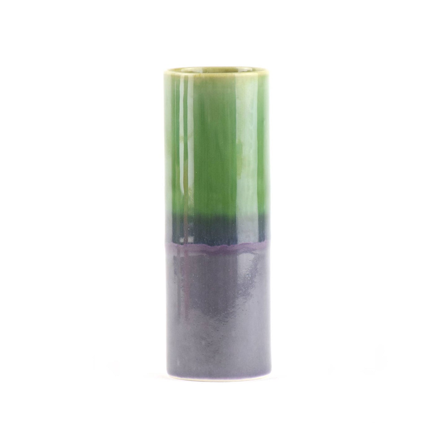 SGW Lab Medium Cylinder Vase - Avocado and Purple
