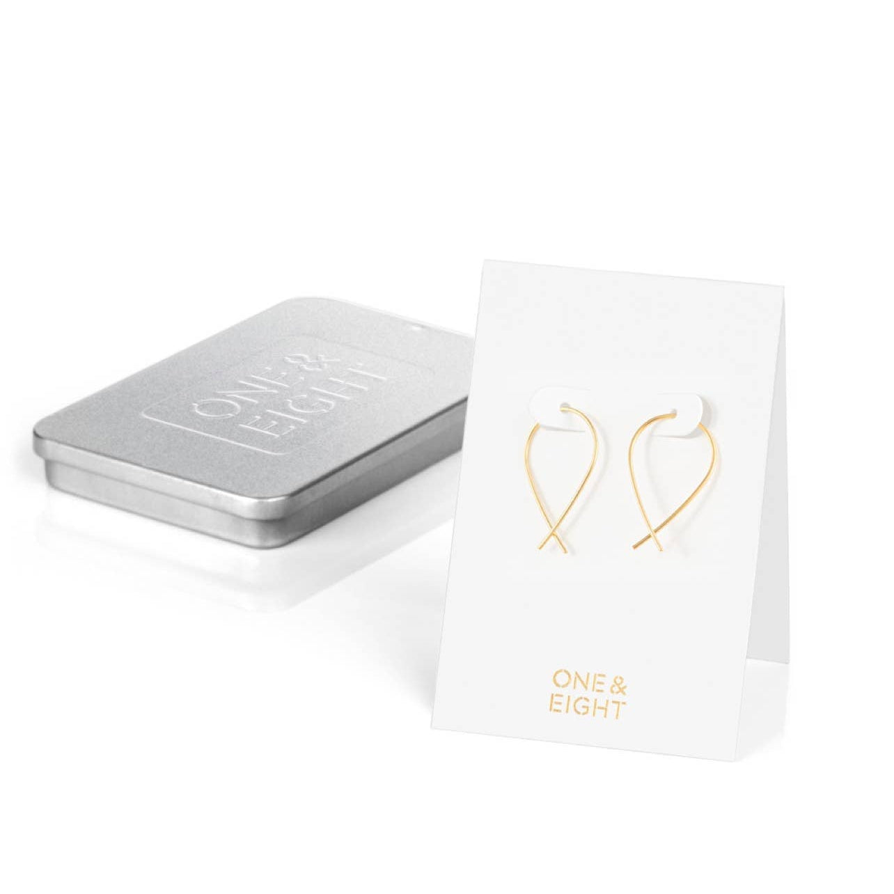 One & Eight Mini Crossovers Earrings - Gold