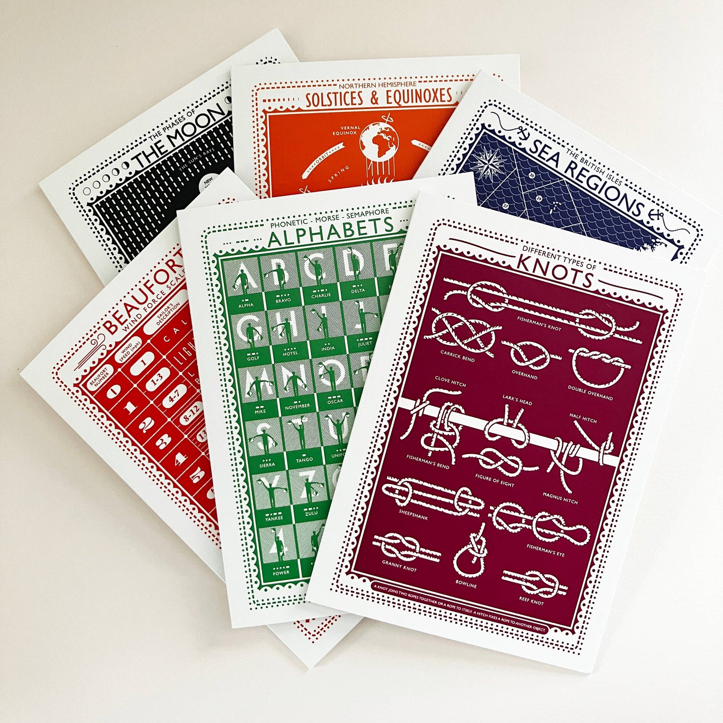 Pressed and Folded Greetings Card - Three Alphabets