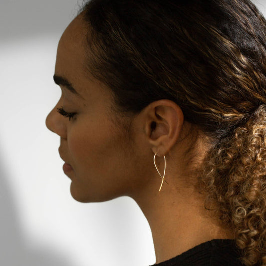 One & Eight Crossover Earrings - Silver & Gold