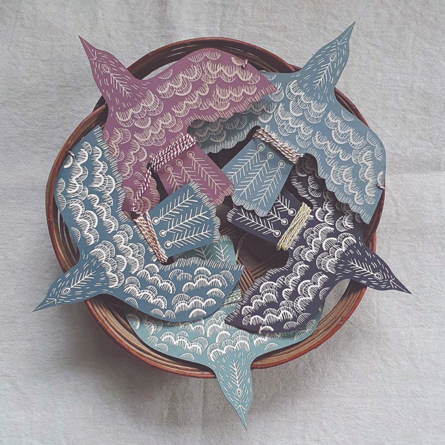 Kate Millbank Hanging Blackbird - Teal