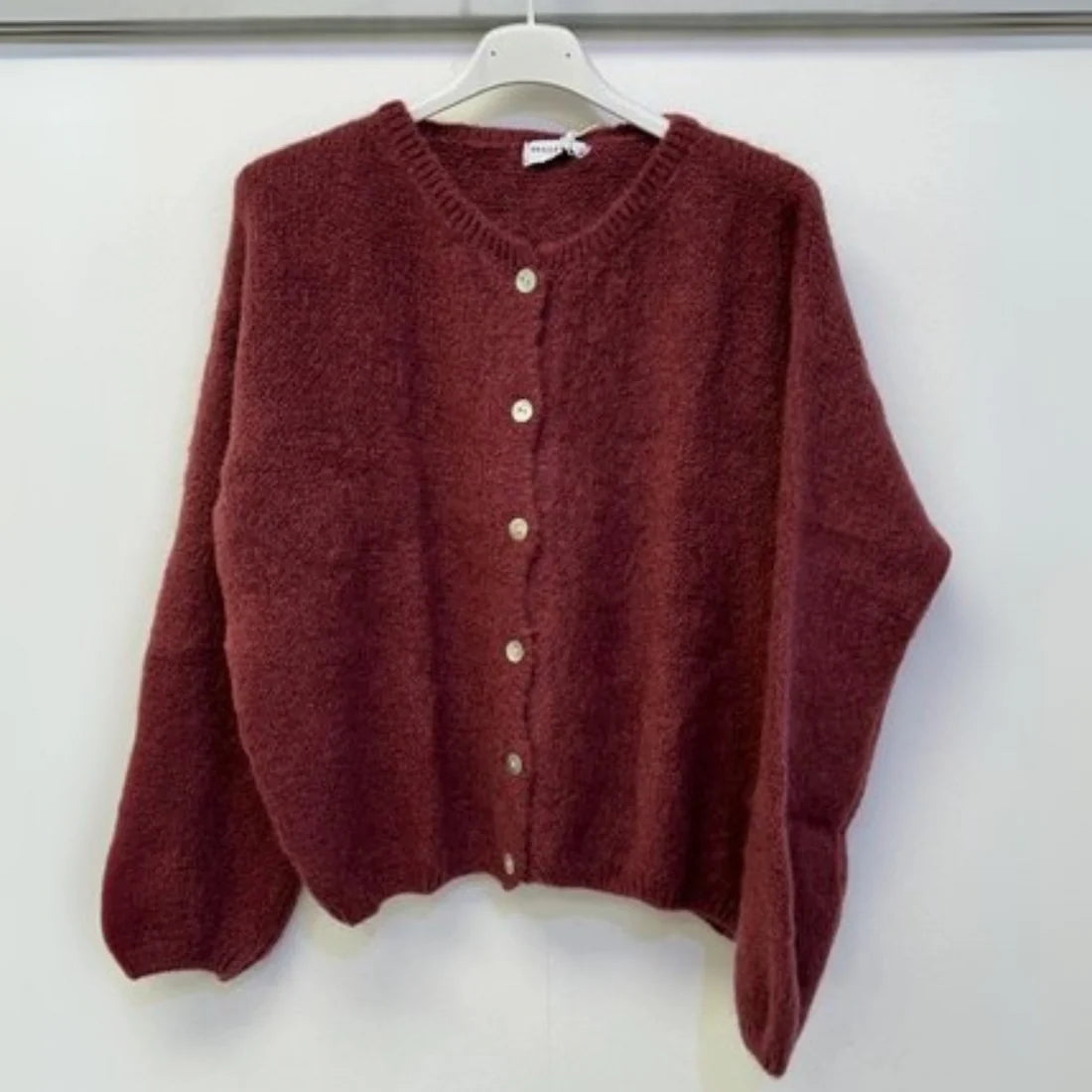 Button Through Mohair Cardigan - Cinnaberry