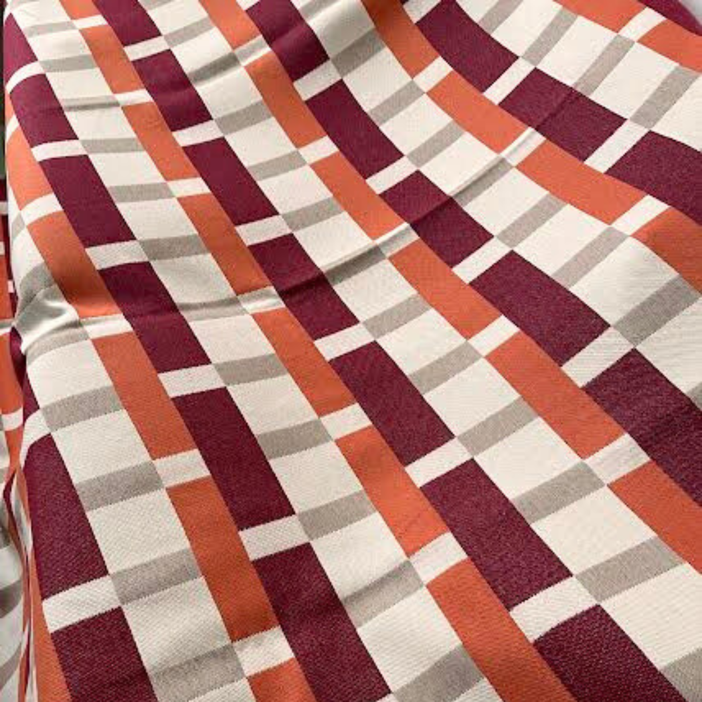 Ian Mankin Checkmate Throw - Claret & Rust