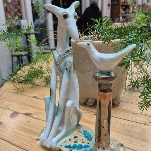 Shelagh Spear Dog & Bird on Post SS203