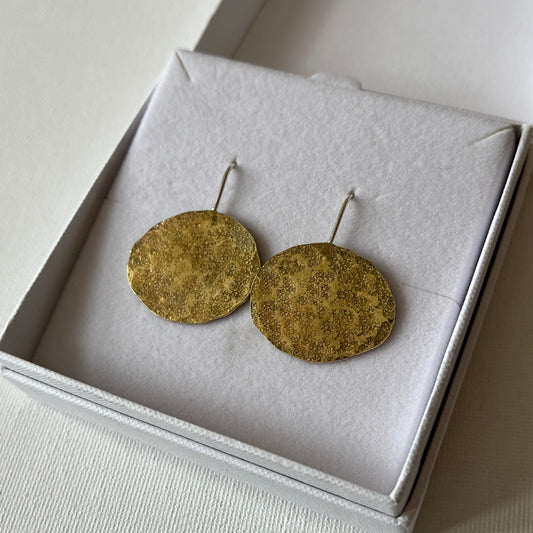 Brass Pebble Earrings
