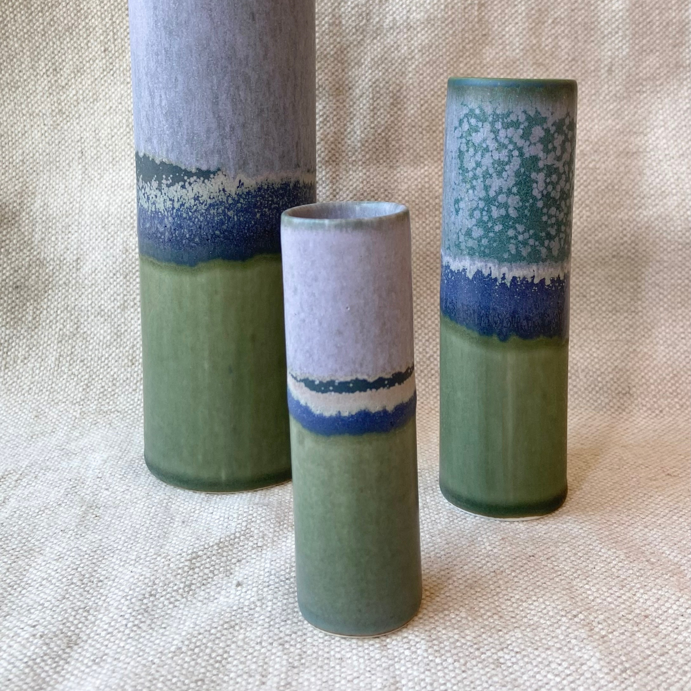 Small Cylinder Vase - Lilac & Olive