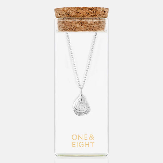 One & Eight Oyster Necklace - Silver