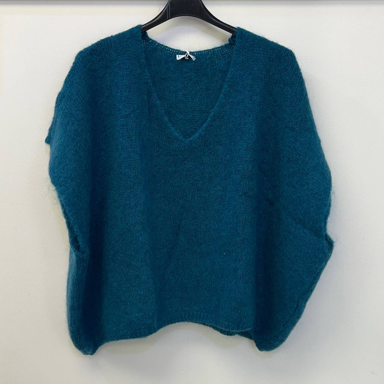 Drop Shoulder Mohair Blend Tank Top - Deep Teal