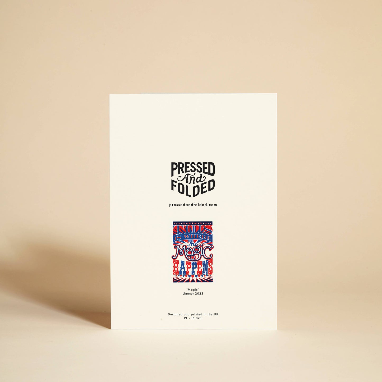 Pressed and Folded Greetings Card - Magic