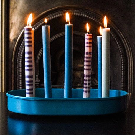 British Colour Standard Large Candle Tray - Petrol Blue