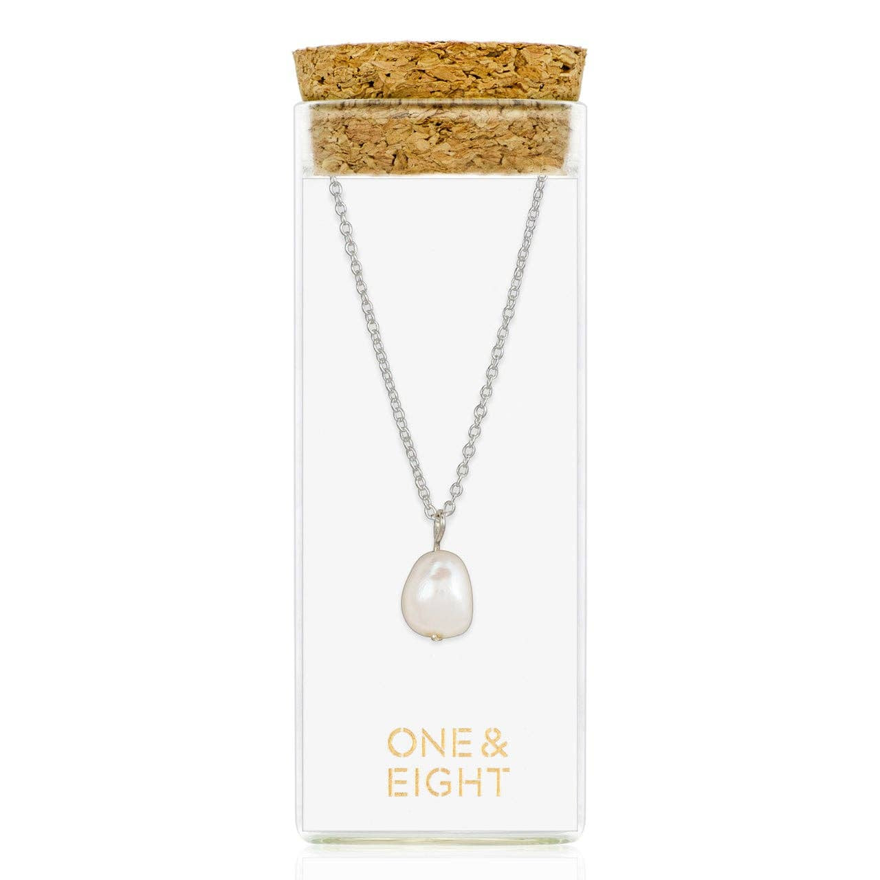One & Eight Pearl Necklace - Silver