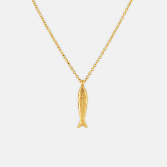 One & Eight Minnow Necklace - Gold