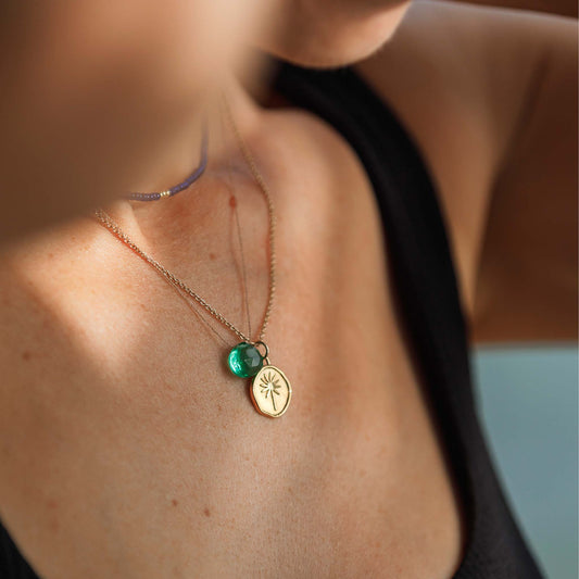 Wanderlust Life Fine Cord Necklace - Seafoam Green Quartz