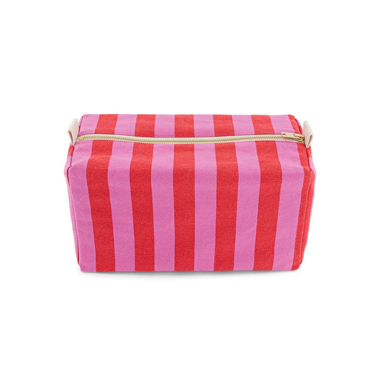 Vic Wash Bag - Tomato & Orchid Stripes
