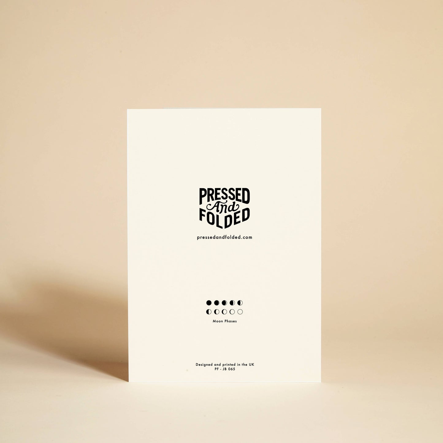 Pressed and Folded Greetings Card - Moon Phases