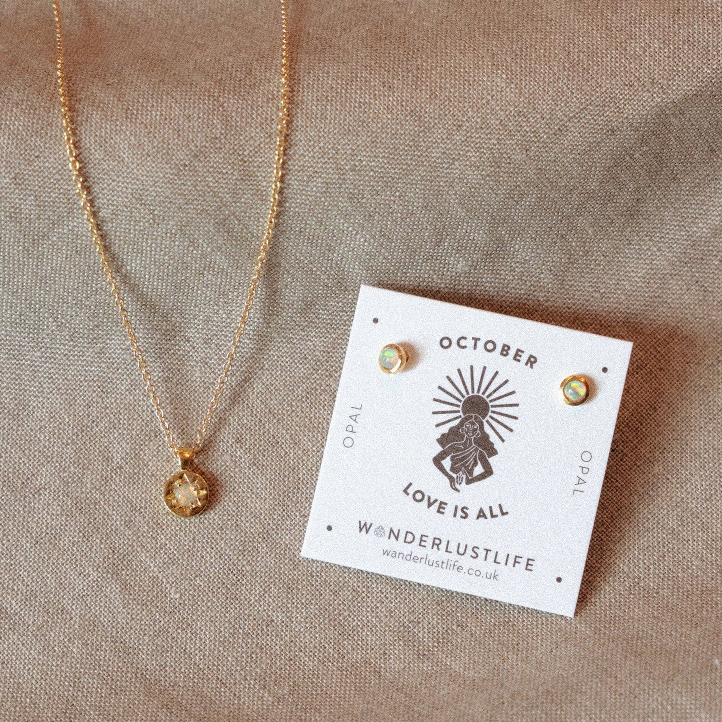 Wanderlust Life - October Opal Birthstone Stud Earrings