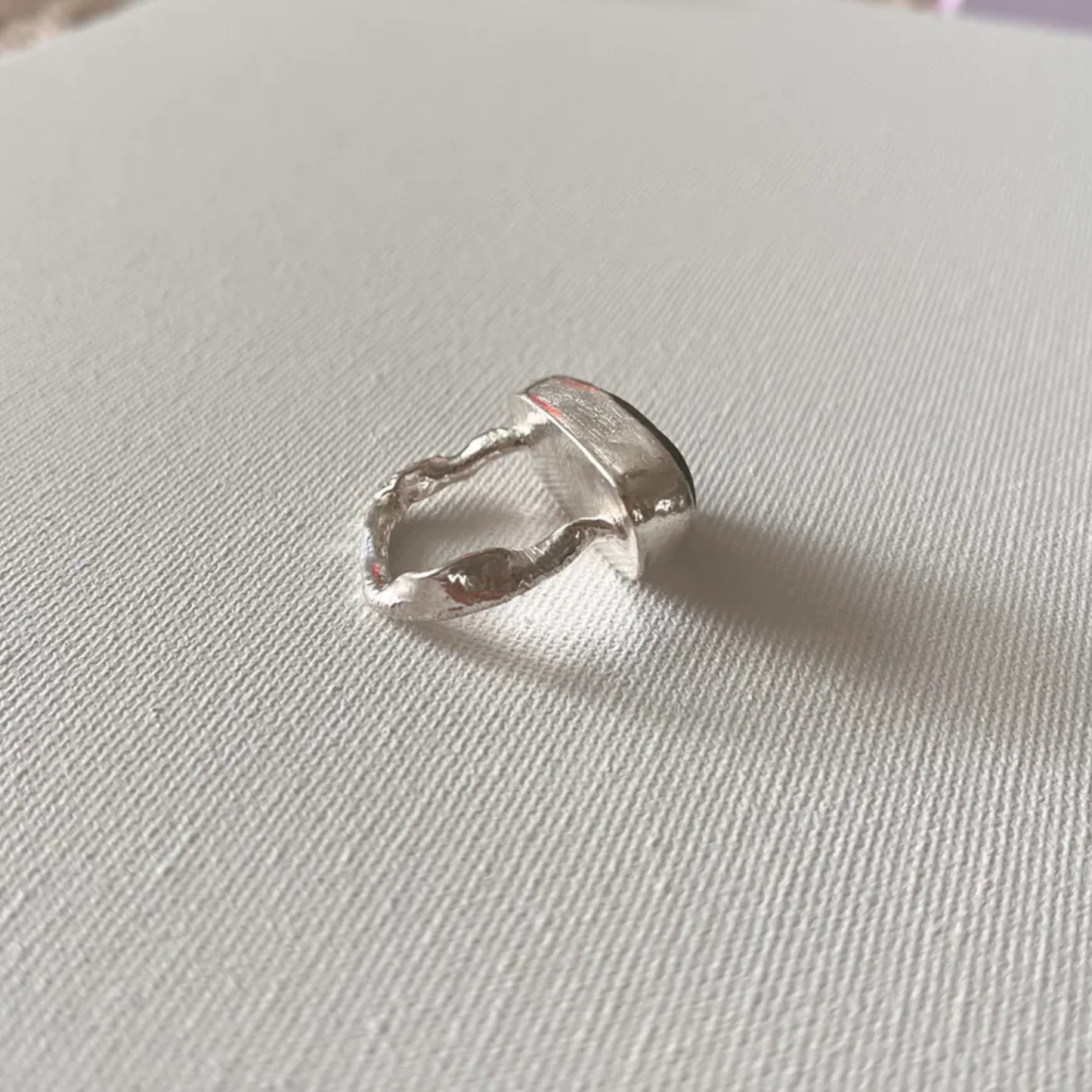Sarah Drew Eco Silver Ring - Seafoam Green Seaglass