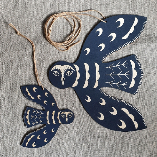 Kate Millbank Hanging Solstice Owl - Blue