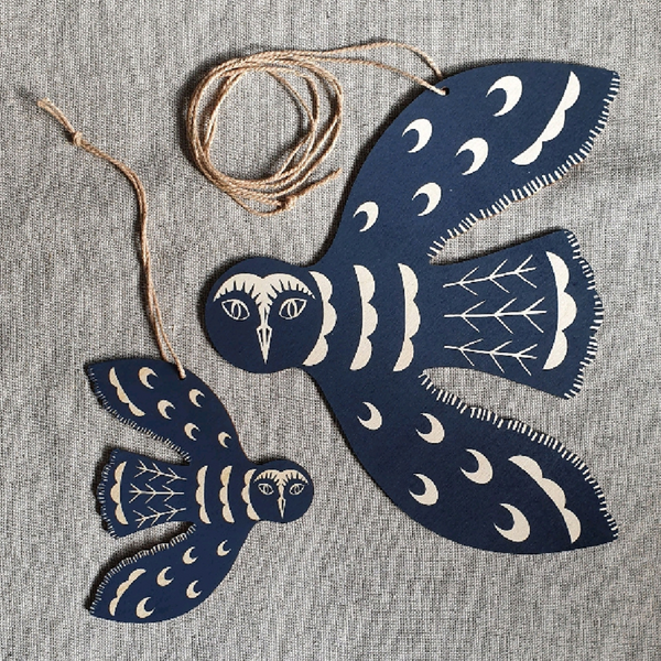 Hanging Solstice Owl Blue