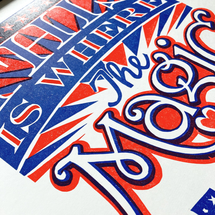 Pressed and Folded Linocut Print - Magic