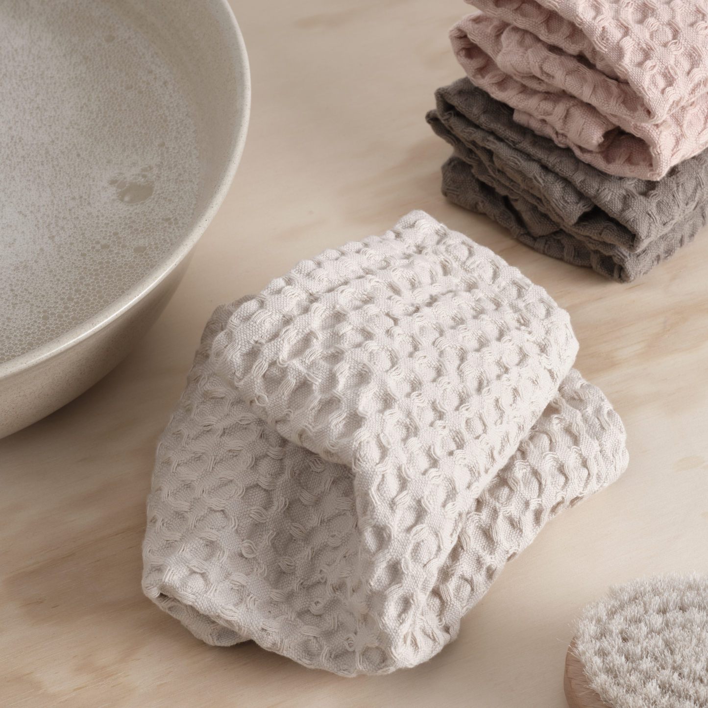 Organic Waffle Wash Cloth - Stone