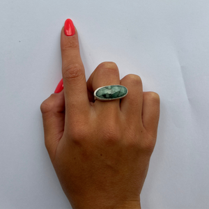 Sarah Drew Emerald Silver Ring