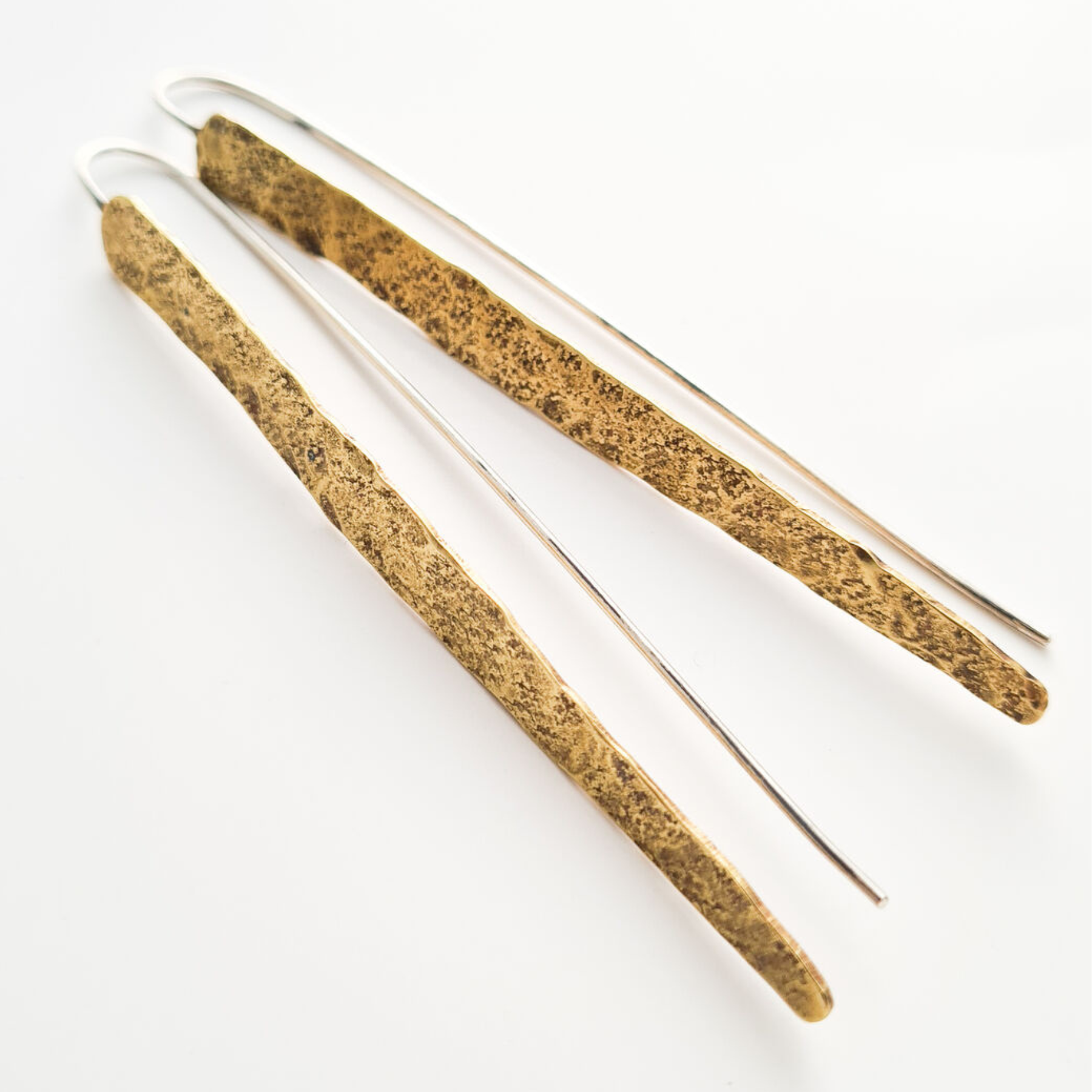 Sarah Drew Long Brass Shard Earrings