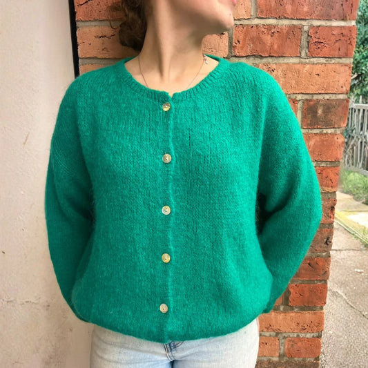 Button Through Mohair Cardigan - Jade