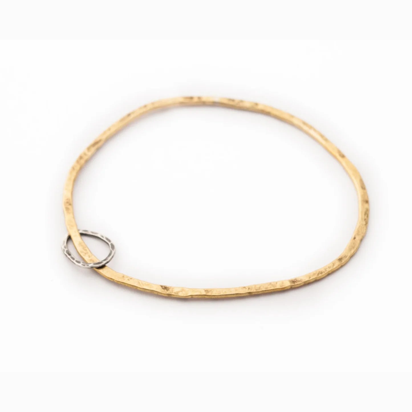 Sarah Drew Brass Bangle with Silver Oval