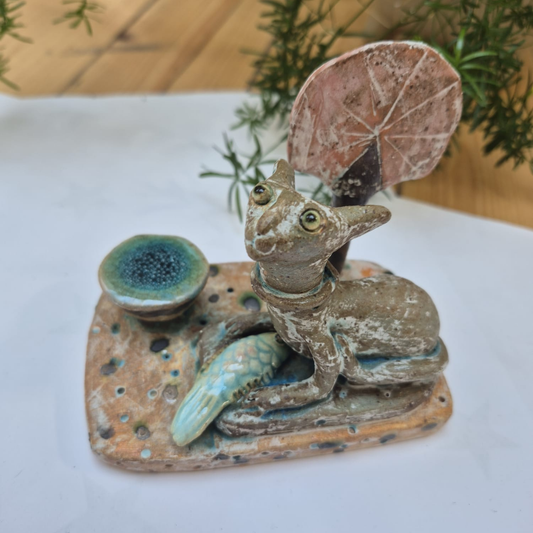Shelagh Spear Cat with Fish, Tree and Water SS223
