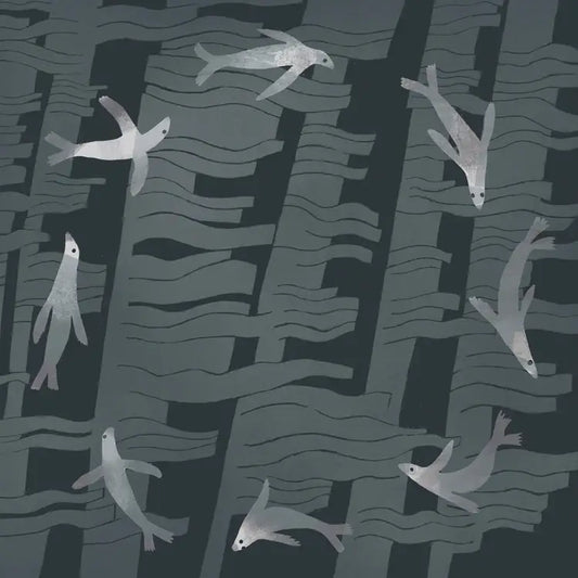 Greetings Card - Seals In A Kelp Forest