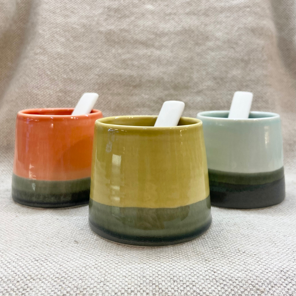 Edit Juhasz Ceramics Salt and Pepper Pot Coral