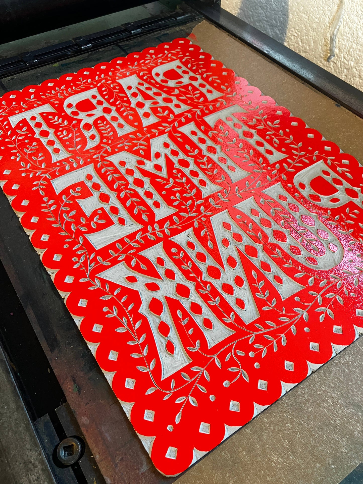 Pressed and Folded Linocut Print - Part Time Punk