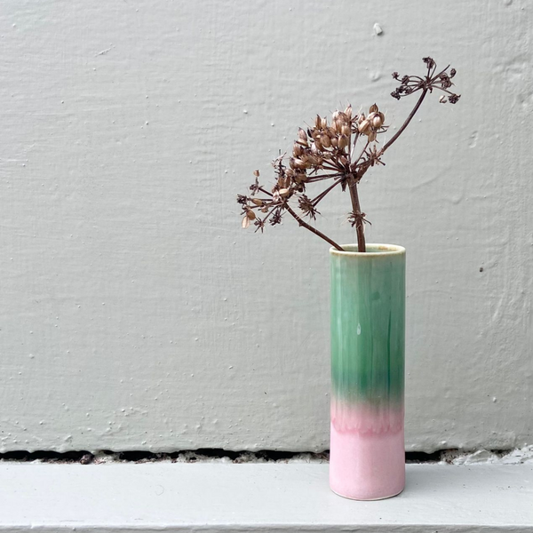 SGW Lab Cylinder Vase Medium Pink Green