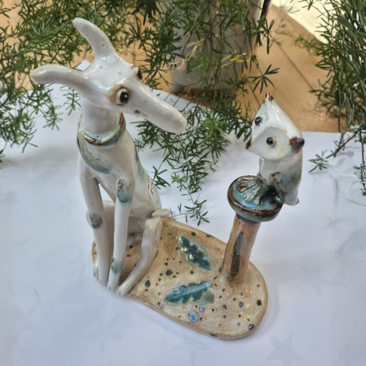 Shelagh Spear Dog and Owl on Post SS214