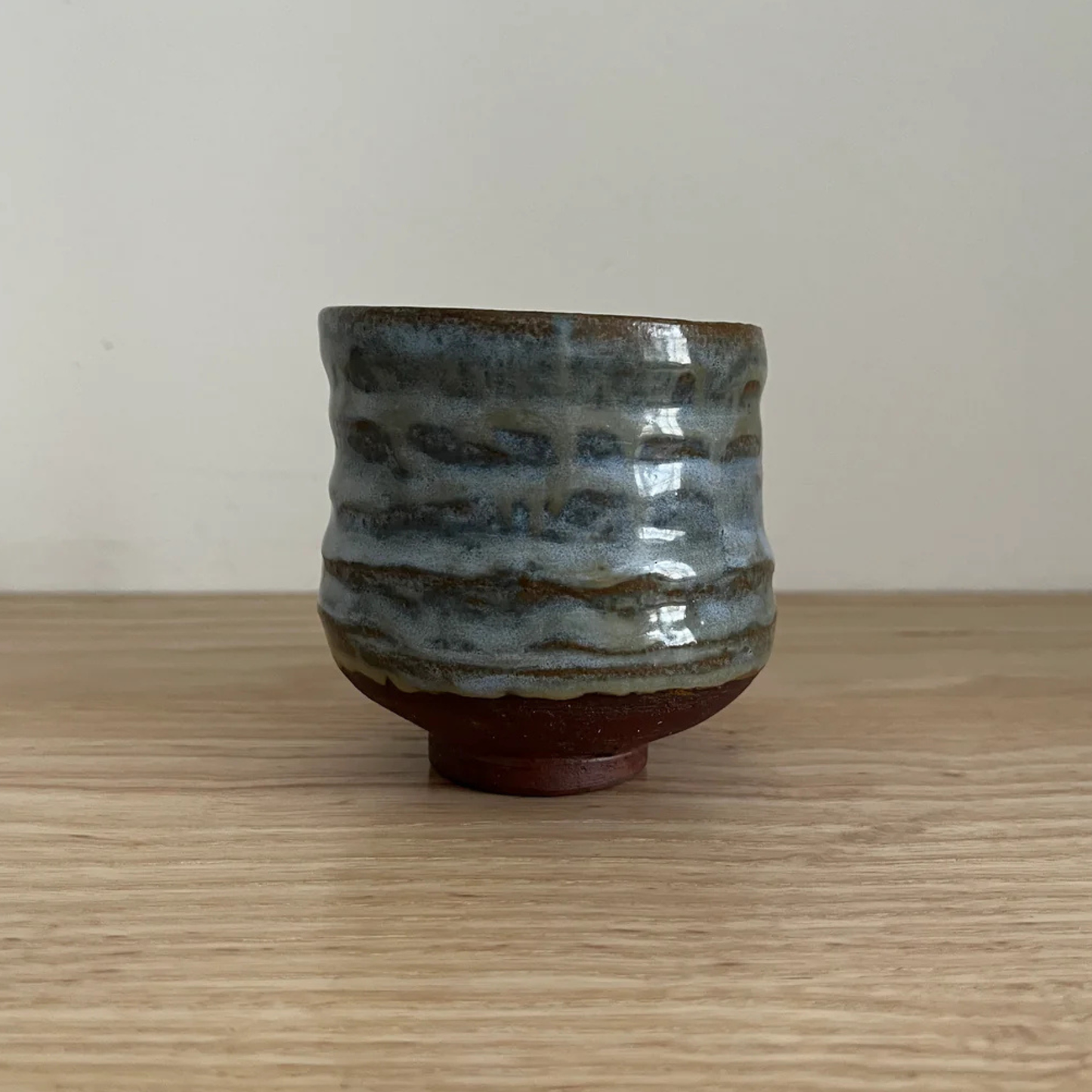 Ray Toms Boxed Yunomi Black Clay Cobalt Ash Glaze