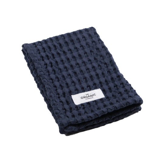 Organic Waffle Wash Cloth - Dark Blue