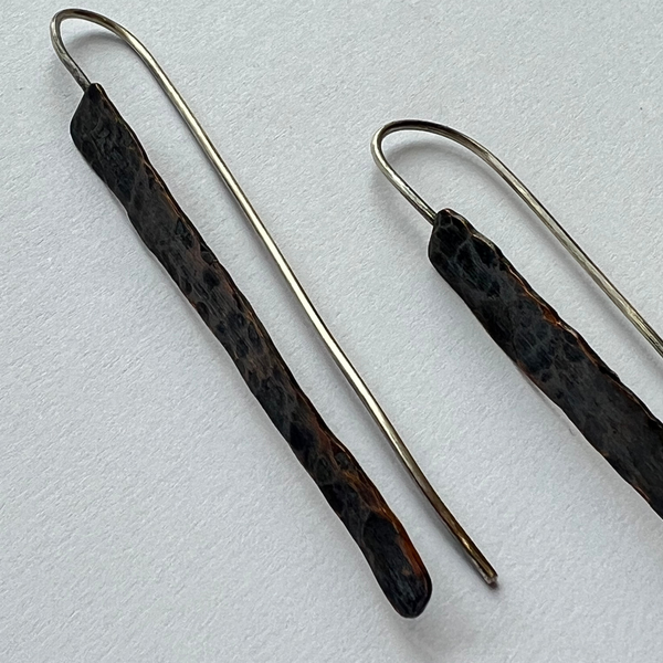 Sarah Drew Long Copper Shard Drop Earrings