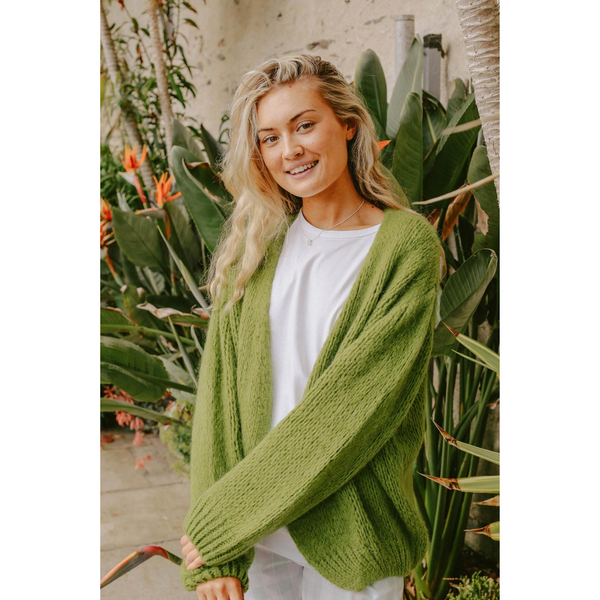 Mohair Mix Cardigan Moss Green