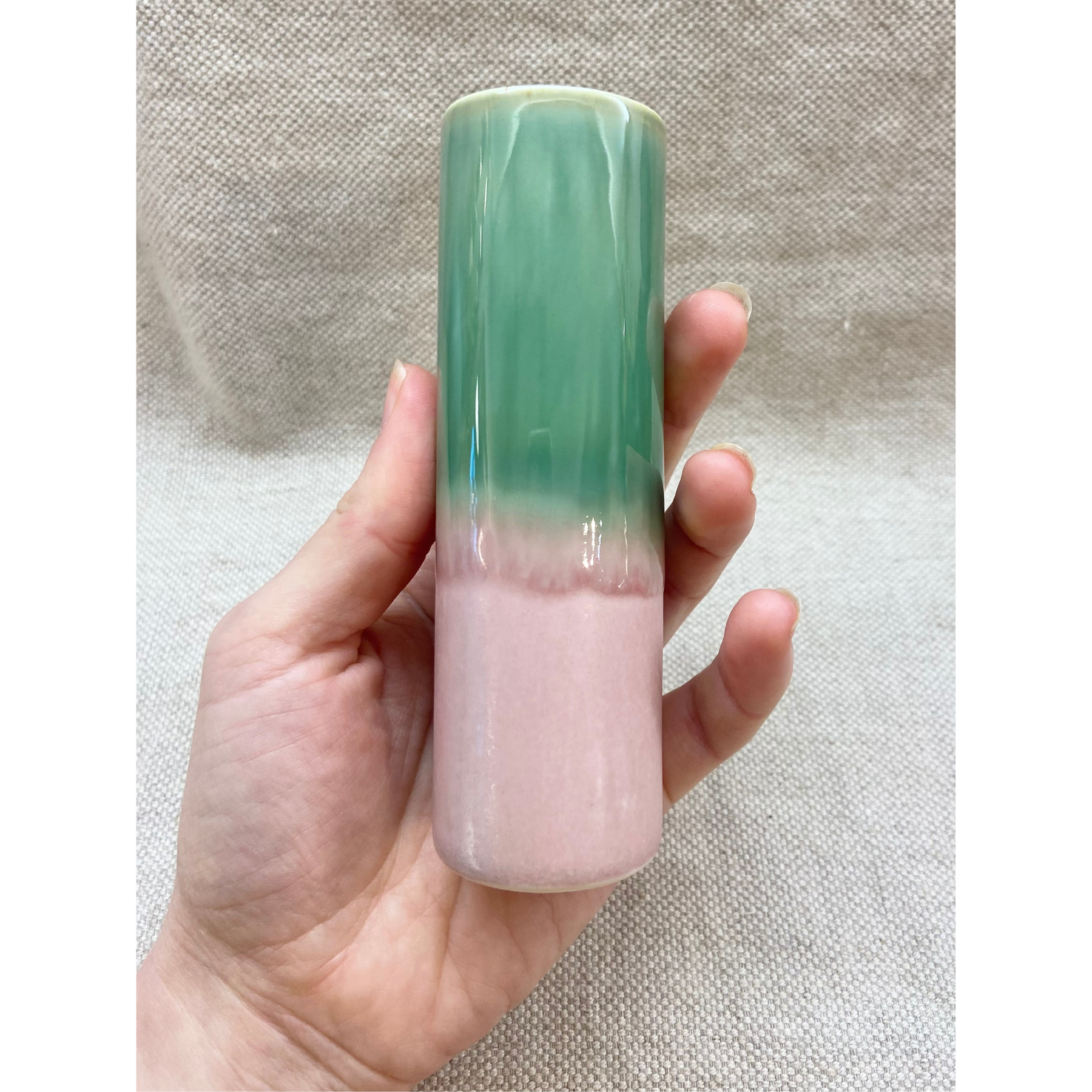 SGW Lab Cylinder Vase Medium Pink Green