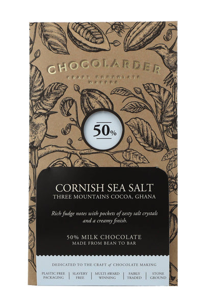 Cornish Sea Salt 50% Milk Chocolate Bar