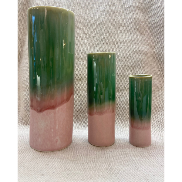 SGW Lab Cylinder Vase Large Pink Green
